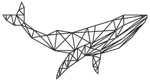 Homemania Dekoracja ścienna Geometric Whale, 56x31 cm, metal, czarna