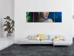Obraz - Spojrzenie młodej kobiety (170x50 cm)