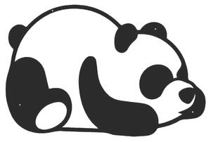 Homemania Dekoracja ścienna Panda, 50x35 cm, stalowa, czarna