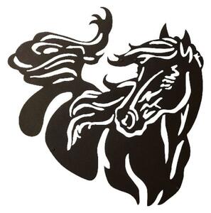 Homemania Dekoracja ścienna Horse, 50x50 cm, stalowa, czarna