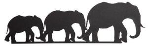 Homemania Dekoracja ścienna Elephant, 50x15 cm, stal, czarna