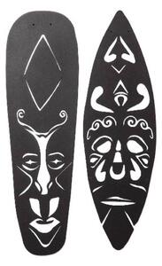 Homemania 2-cz. dekoracja ścienna Mask, 30x48 cm, stalowa, czarna