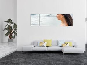 Obraz kobiety na plaży (170x50 cm)
