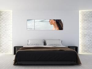 Obraz kobiety na plaży (170x50 cm)