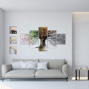 Obraz - Drzewo czterech pór roku (125x70 cm)