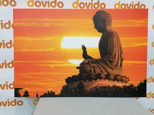 Obraz posąg Buddy o zachodzie słońca