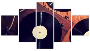 Obraz płyt gramofonowych (125x70 cm)