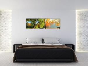 Obraz - Spokojny jesienny krajobraz (170x50 cm)