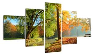 Obraz - Spokojny jesienny krajobraz (125x70 cm)