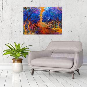 Obraz - Jesienne korony drzew, nowoczesny impresjonizm (70x50 cm)