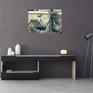 Obraz - Vintage rower z kwiatami (70x50 cm)
