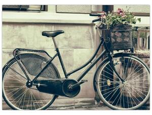 Obraz - Vintage rower z kwiatami (70x50 cm)