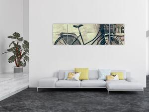 Obraz - Vintage rower z kwiatami (170x50 cm)