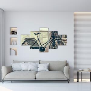Obraz - Vintage rower z kwiatami (125x70 cm)