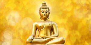 Obraz złoty posąg Buddy