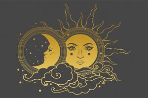 Tapeta harmonia słońca i księżyca