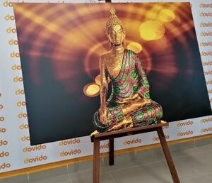 Obraz posąg Buddy z abstrakcyjnym tłem