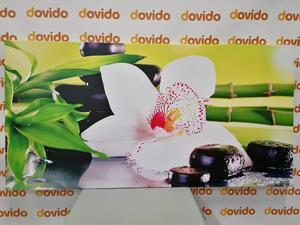 Obraz orchidea z motywem japońskim