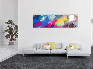 Obraz - Kolorowe pociągnięcia pędzlem (170x50 cm)