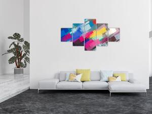 Obraz - Kolorowe pociągnięcia pędzlem (125x70 cm)