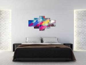 Obraz - Kolorowe pociągnięcia pędzlem (125x70 cm)