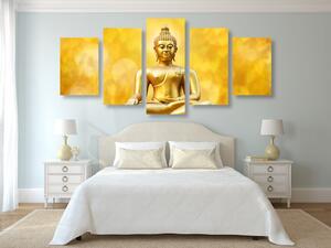 5-częściowy obraz złoty posąg Buddy
