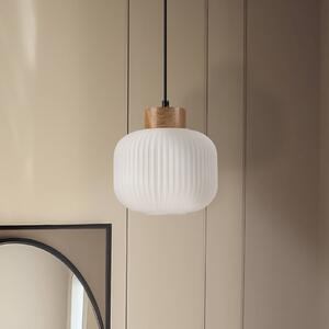 Lampa wisząca szklana Harmony Lamkur, możliwość ściemniania, biały / opal, salon / jadalnia, szkło, skandynawski
