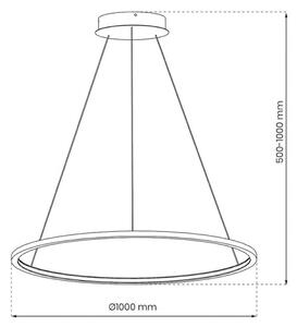 Lampa wisząca Saturno Milagro Lighting, mosiężny / złoty, salon / jadalnia, aluminium, nowoczesny