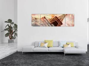 Obraz - Wieża Eiffla w stylu vintage (170x50 cm)