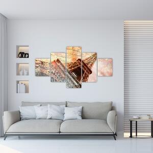 Obraz - Wieża Eiffla w stylu vintage (125x70 cm)