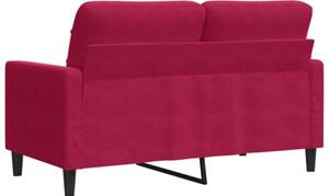 Sofa 2-osobowa, winna czerwieÅ, 120 cm, tapicerowana aksamitem