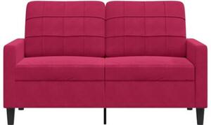 Sofa 2-osobowa, winna czerwieÅ, 120 cm, tapicerowana aksamitem