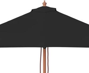 Parasol ogrodowy na drewnianym słupku, czarny, 150x200 cm