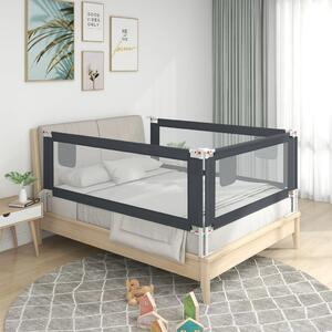 Barierka do łóżeczka dziecięcego, ciemnoszara, 150x25 cm, tkanina