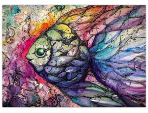 Obraz - Kolorowa rybka (70x50 cm)