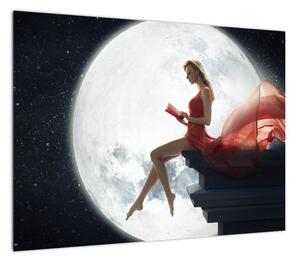 Obraz - Kobieta w świetle księżyca (70x50 cm)