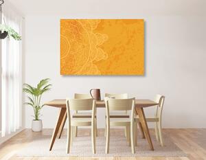 Obraz pomarańczowa arabeska na abstrakcyjnym tle