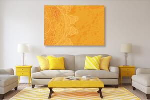 Obraz pomarańczowa arabeska na abstrakcyjnym tle