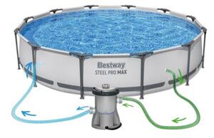 Basen stelażowy Bestway ogrodowy okrągły rodzinny 366x76 cm zestaw 16w1