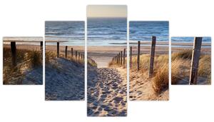 Obraz - Droga na plażę Morza Północnego, Holandia (125x70 cm)