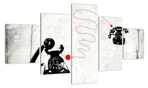 Obraz - Rysunek telefonu w stylu Banksy (125x70 cm)