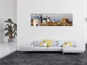 Obraz - Wiatraki Consuegra, Hiszpania (170x50 cm)
