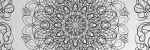 Obraz abstrakcyjna kwiatowa Mandala w wersji czarno-białej