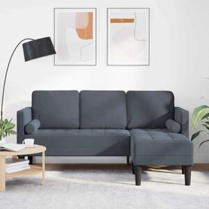 Zestaw sof z poduszkÄ ciemnoszary 173 x 131 x 67 cm poliester