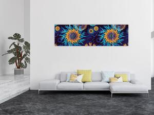 Obraz - kwiaty 3D (170x50 cm)
