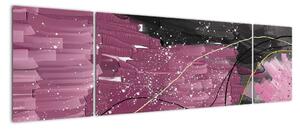 Obraz - Różowo - czarna abstrakcja (170x50 cm)