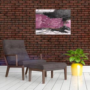 Obraz - Różowo - czarna abstrakcja (70x50 cm)