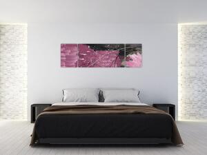Obraz - Różowo - czarna abstrakcja (170x50 cm)