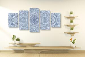 5-częściowy obraz szczegółowa dekoracyjna Mandala w kolorze niebieskim
