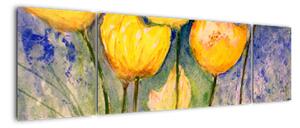 Obraz - Żółte tulipany (170x50 cm)